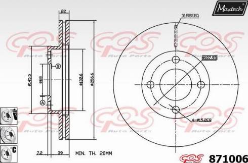 Maxtech 871006.6880 - Гальмівний диск autozip.com.ua