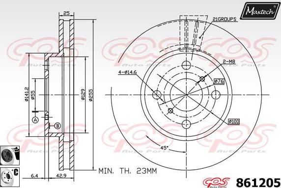 Maxtech 871008 - Гальмівний диск autozip.com.ua