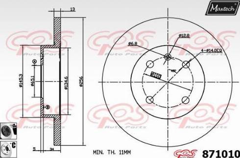 Maxtech 871010.6060 - Гальмівний диск autozip.com.ua