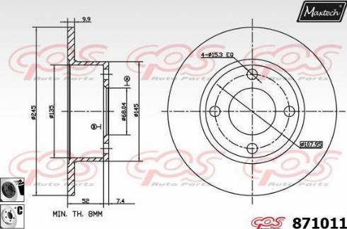 Maxtech 871011.6060 - Гальмівний диск autozip.com.ua