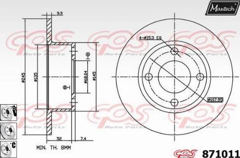 Maxtech 871011.6980 - Гальмівний диск autozip.com.ua