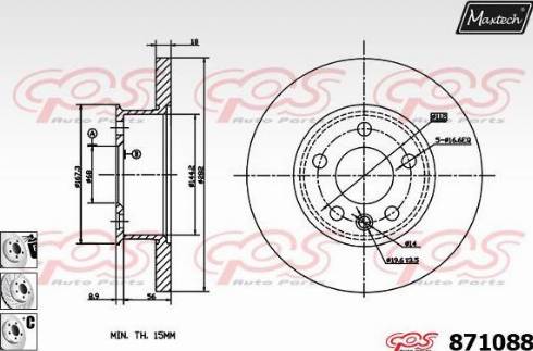 Maxtech 871088.6880 - Гальмівний диск autozip.com.ua