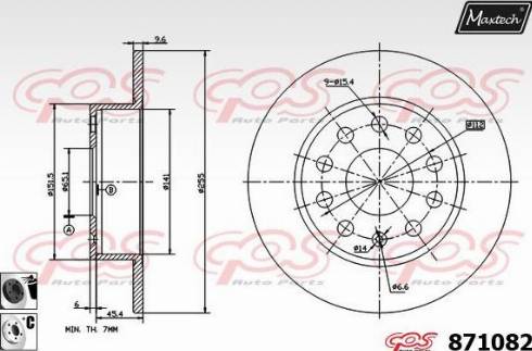 Maxtech 871082.6060 - Гальмівний диск autozip.com.ua