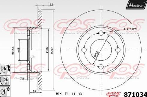 Maxtech 871034.6880 - Гальмівний диск autozip.com.ua