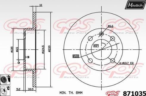 Maxtech 871035.6060 - Гальмівний диск autozip.com.ua