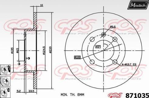 Maxtech 871035.6980 - Гальмівний диск autozip.com.ua