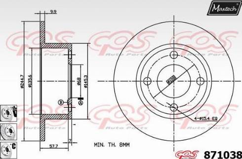 Maxtech 871038.6880 - Гальмівний диск autozip.com.ua