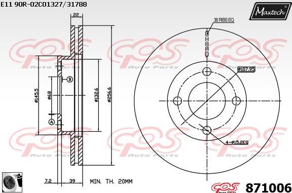 Maxtech 871038 - Гальмівний диск autozip.com.ua