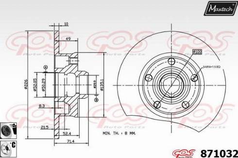 Maxtech 871032.6060 - Гальмівний диск autozip.com.ua