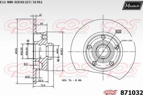 Maxtech 871032.0000 - Гальмівний диск autozip.com.ua