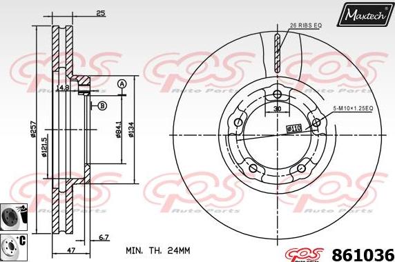 Maxtech 871070 - Гальмівний диск autozip.com.ua