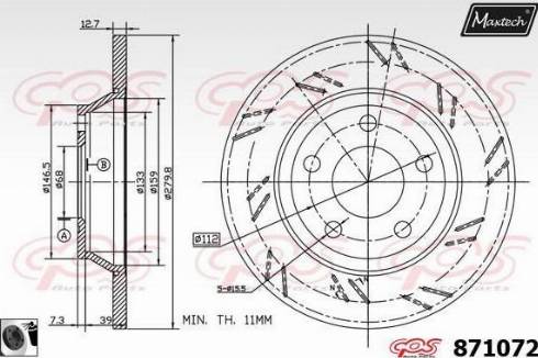 Maxtech 871072.0060 - Гальмівний диск autozip.com.ua