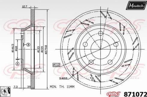 Maxtech 871072.0080 - Гальмівний диск autozip.com.ua