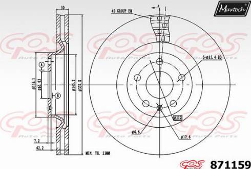 Maxtech 871159.0000 - Гальмівний диск autozip.com.ua