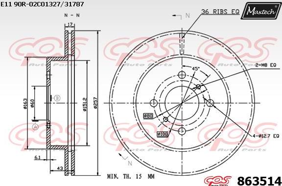 Maxtech 871150 - Гальмівний диск autozip.com.ua