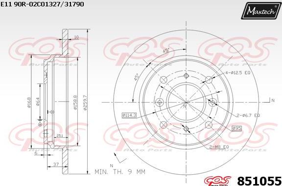 Maxtech 871166 - Гальмівний диск autozip.com.ua