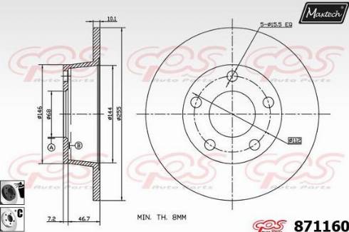 Maxtech 871160.6060 - Гальмівний диск autozip.com.ua