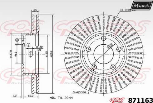 Maxtech 871163.0000 - Гальмівний диск autozip.com.ua