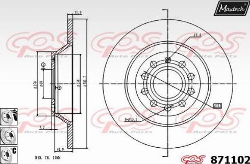 Maxtech 871102.6980 - Гальмівний диск autozip.com.ua