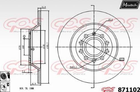 Maxtech 871102.6060 - Гальмівний диск autozip.com.ua