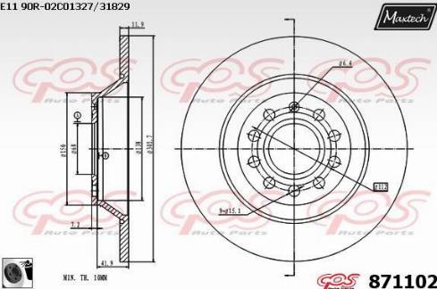 Maxtech 871102.0060 - Гальмівний диск autozip.com.ua