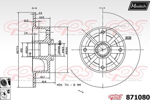 Maxtech 871118 - Гальмівний диск autozip.com.ua