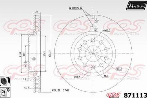 Maxtech 871113.6060 - Гальмівний диск autozip.com.ua