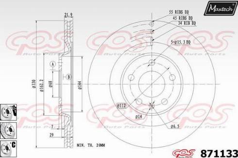 Maxtech 871133.6880 - Гальмівний диск autozip.com.ua