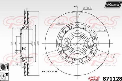 Maxtech 871128.6060 - Гальмівний диск autozip.com.ua