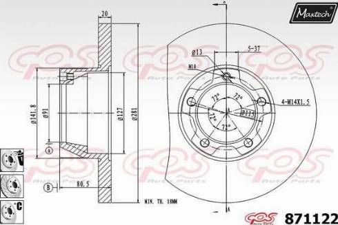 Maxtech 871122.6880 - Гальмівний диск autozip.com.ua