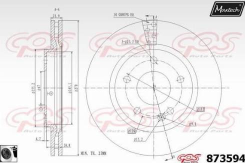 Maxtech 873594.0060 - Гальмівний диск autozip.com.ua