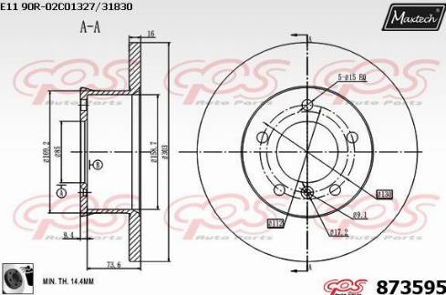 Maxtech 873595.0060 - Гальмівний диск autozip.com.ua