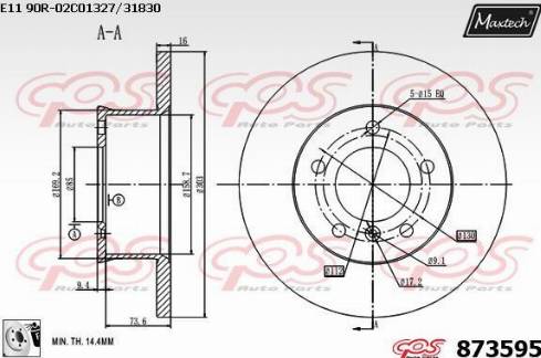 Maxtech 873595.0080 - Гальмівний диск autozip.com.ua