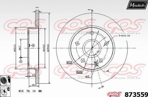 Maxtech 873559.6060 - Гальмівний диск autozip.com.ua