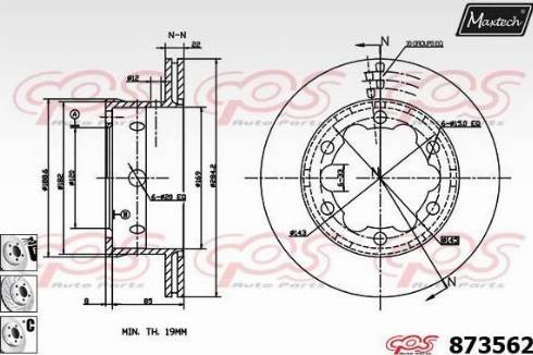 Maxtech 873562.6980 - Гальмівний диск autozip.com.ua