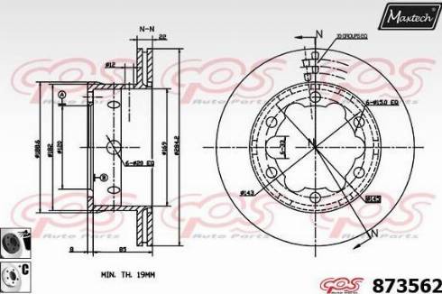 Maxtech 873562.6060 - Гальмівний диск autozip.com.ua