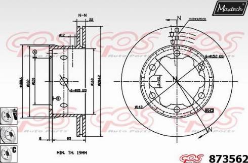 Maxtech 873562.6880 - Гальмівний диск autozip.com.ua