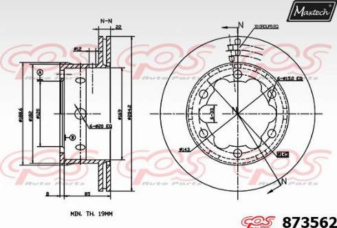 Maxtech 873562.0000 - Гальмівний диск autozip.com.ua