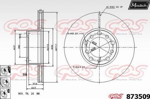 Maxtech 873509.6880 - Гальмівний диск autozip.com.ua