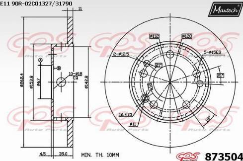 Maxtech 873504.0000 - Гальмівний диск autozip.com.ua