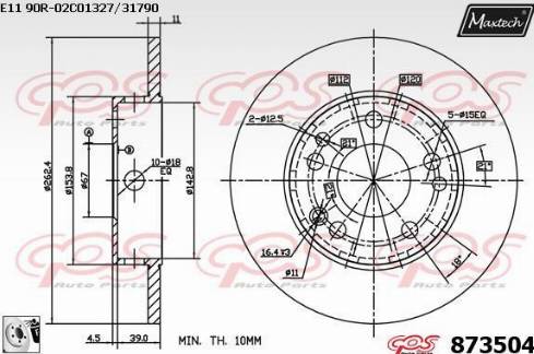 Maxtech 873504.0080 - Гальмівний диск autozip.com.ua