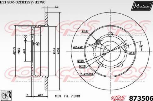 Maxtech 873506.0080 - Гальмівний диск autozip.com.ua