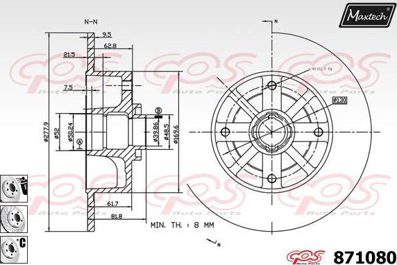 Maxtech 875358 - Гальмівний диск autozip.com.ua