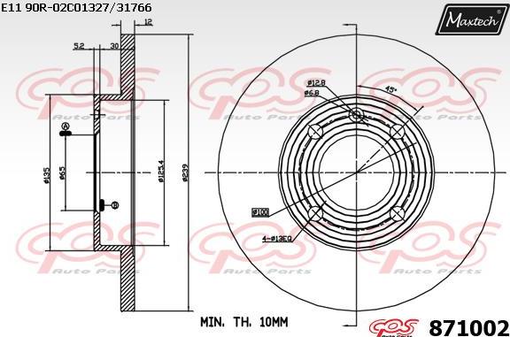 Maxtech 873507 - Гальмівний диск autozip.com.ua