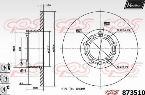 Maxtech 873510.6980 - Гальмівний диск autozip.com.ua