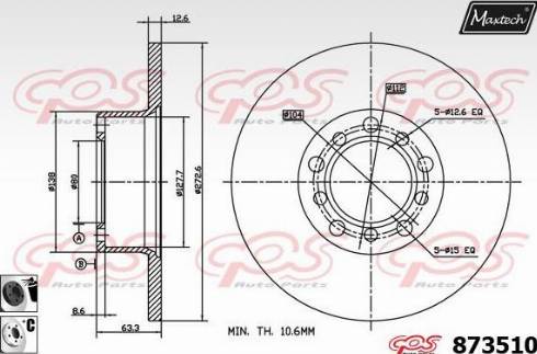 Maxtech 873510.6060 - Гальмівний диск autozip.com.ua