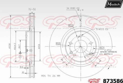 Maxtech 873586.0000 - Гальмівний диск autozip.com.ua