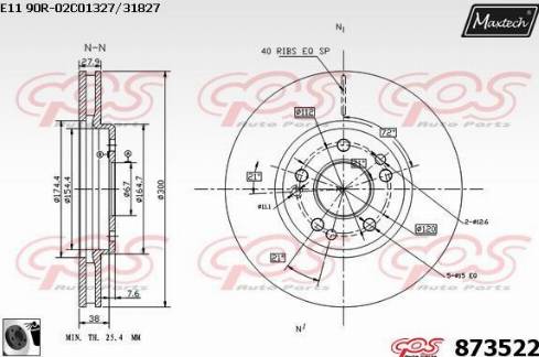 Maxtech 873522.0060 - Гальмівний диск autozip.com.ua