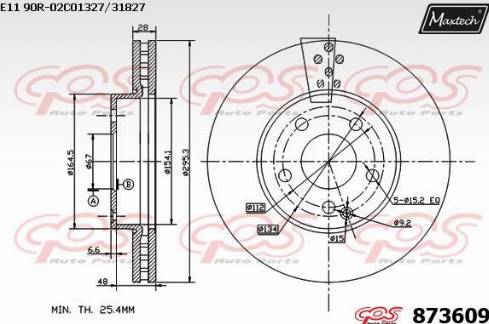 Maxtech 873609.0000 - Гальмівний диск autozip.com.ua