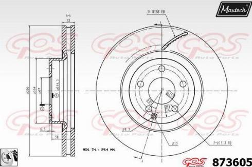 Maxtech 873605.0080 - Гальмівний диск autozip.com.ua